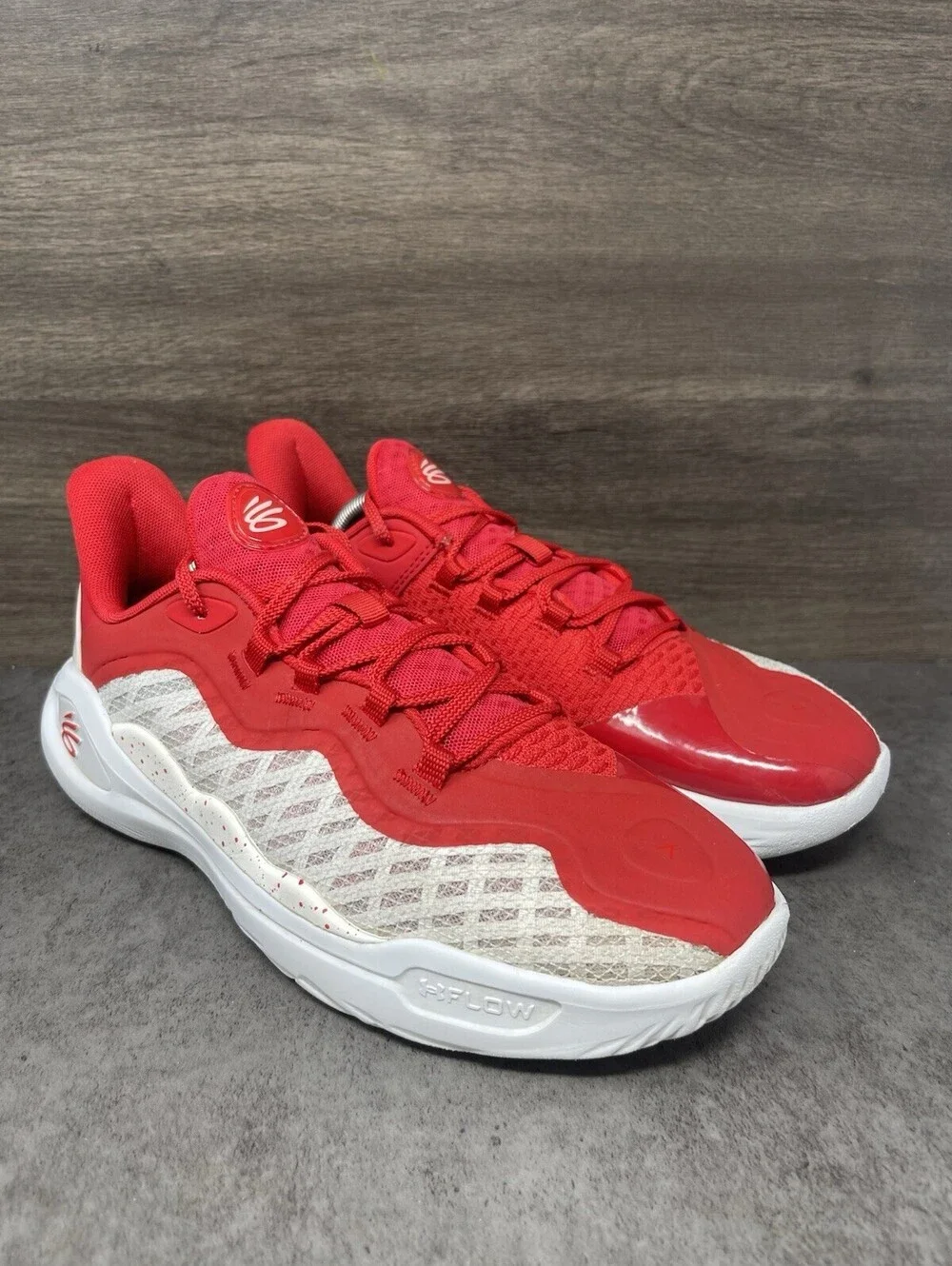 Under Armour Curry 11 Team Red White Size 9.5 Mens Flow Basketball Shoes